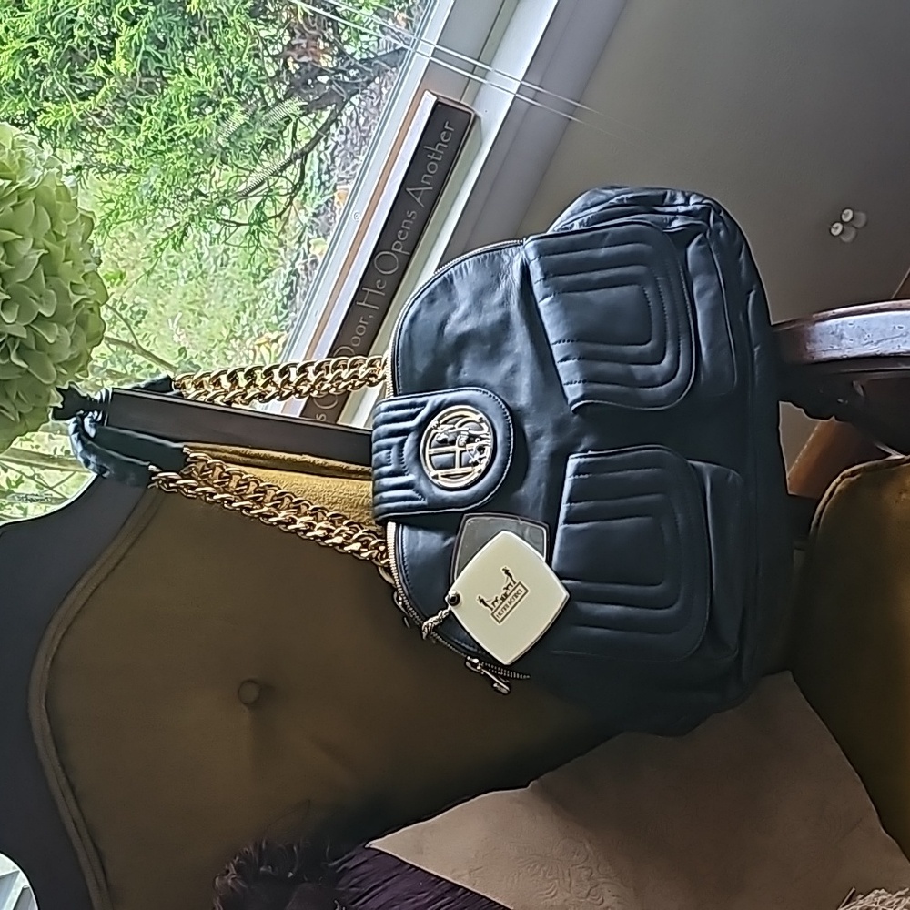 🖤NEW WITH TAG🖤 Luxurious Henri Bendel Satchel w Mirror - Picture 3 of 17